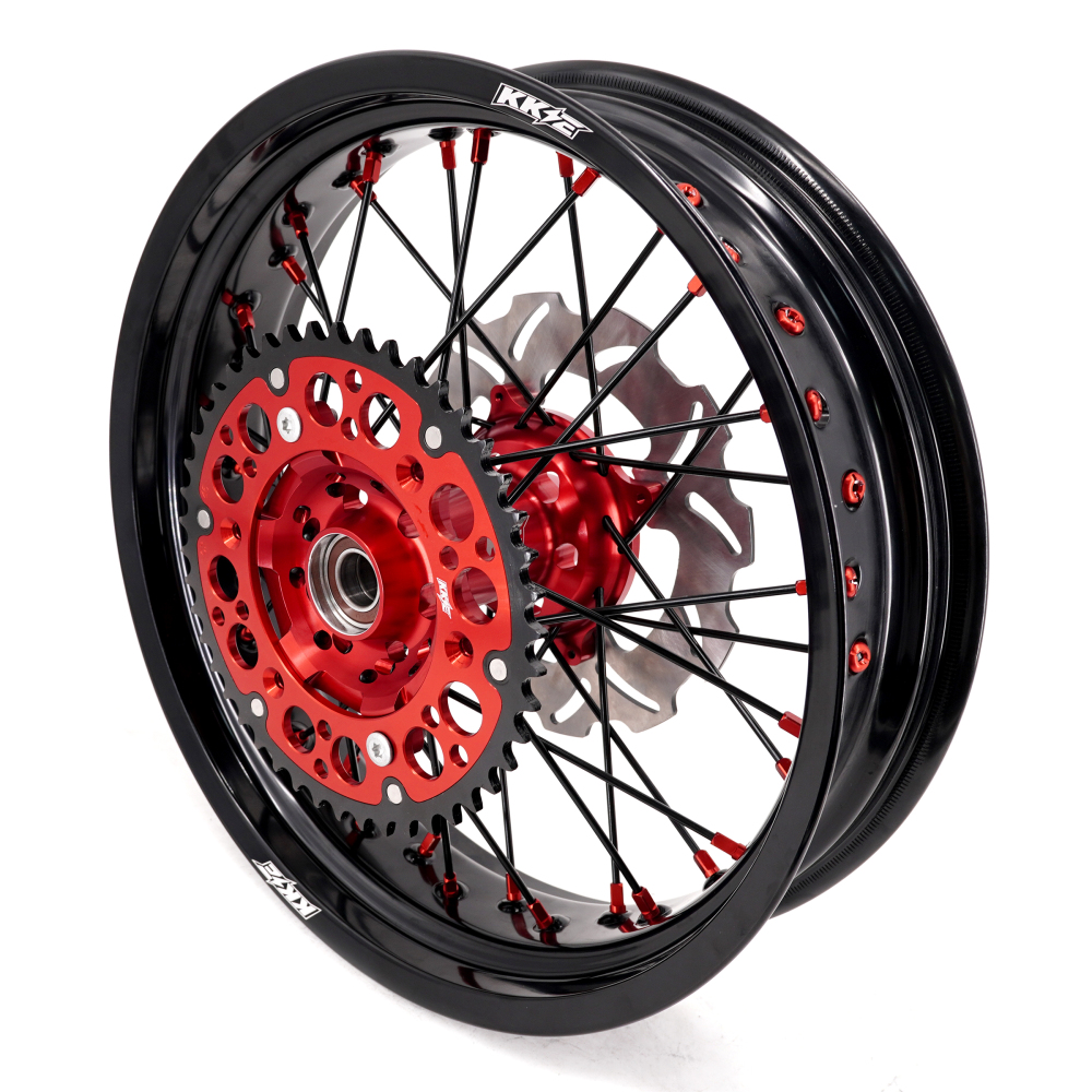 3.5*17“/4.25*17" fit Honda XR650L 1993 - 2025 -- KKE Supermoto Motard Wheels Set CNC Hubs Opitons Silver, Black, Blue, Red, Gold,Purple Hubs)