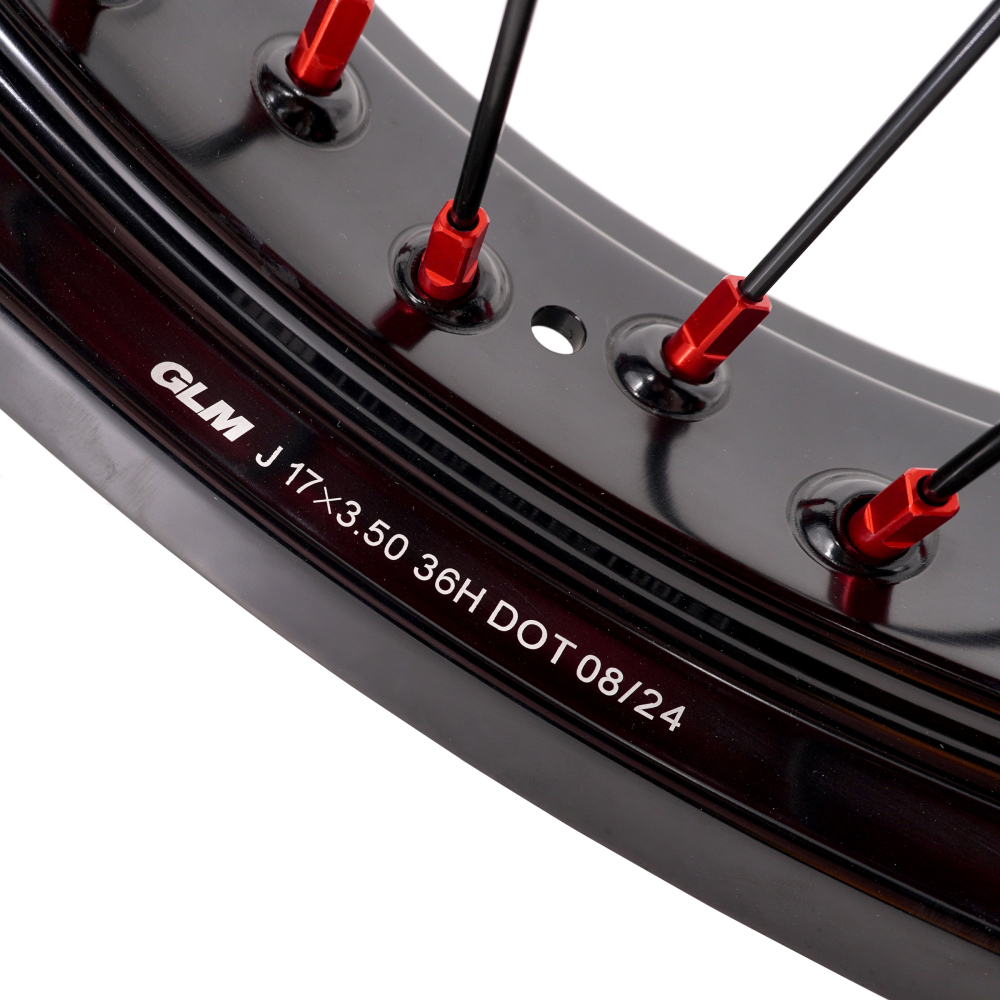 3.5*17“/4.25*17" fit Honda XR650L 1993 - 2025 -- KKE Supermoto Motard Wheels Set CNC Hubs Opitons Silver, Black, Blue, Red, Gold,Purple Hubs)