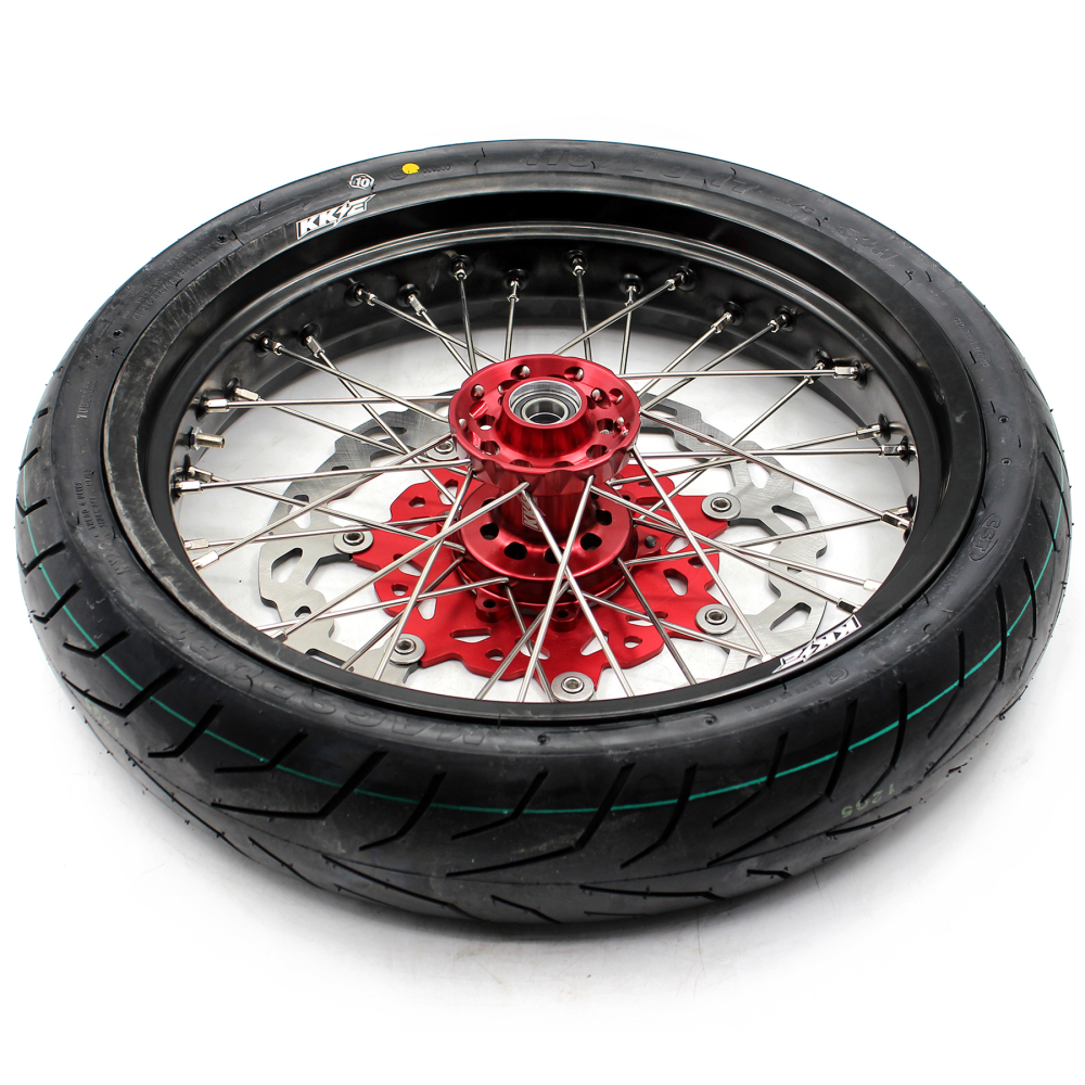 KKE Wheels for Honda CRF250R 04-2013 CRF450R 02-2012 with CST Tires Mounted 3.5*17"/4.25*17 Supermoto Wheels Rims