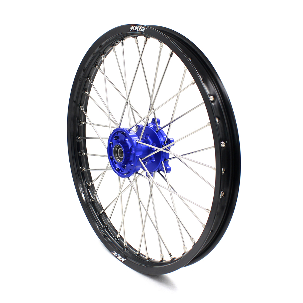 for WR250R - KKE 21/18 Dirt Bike Wheels fit Yamaha WR250R 2008 - 2020 CNC Blue Hub / Silver Nipples