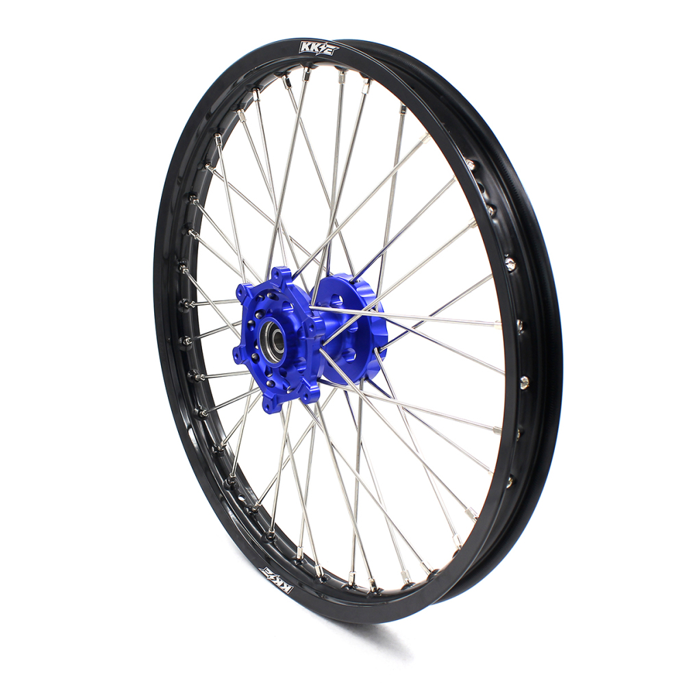 for WR250R - KKE 21/18 Dirt Bike Wheels fit Yamaha WR250R 2008 - 2020 CNC Blue Hub / Silver Nipples