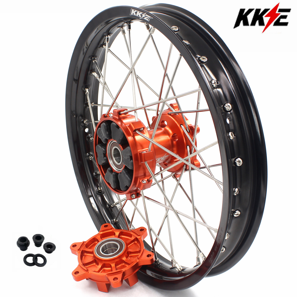 KKE 2.15*18" Rear Cush Drive Wheel Compatible with KTM EXC-F XC-F XCW 125-530cc 2003-2026 CNC Orange Hub