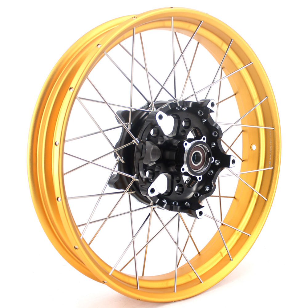 For BMW R1200GS ADV 2013 - 2020 / R1250GS 2019 - 2025 VMX 3.0*19"/4.5*17" Tubeless Rims CNC Black Hubs Options: Black Rims, Gold Rims, Silver Rims