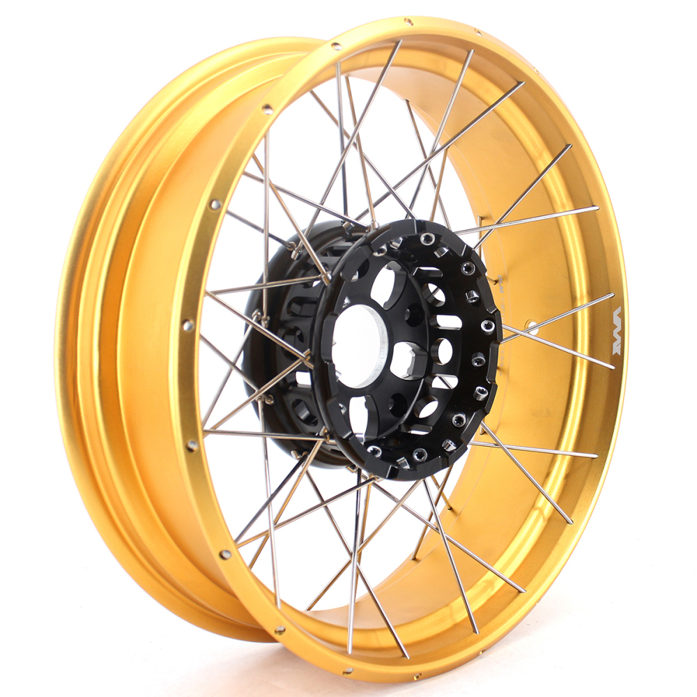 For BMW R1200GS ADV 2013 - 2020 / R1250GS 2019 - 2025 VMX 3.0*19"/4.5*17" Tubeless Rims CNC Black Hubs Options: Black Rims, Gold Rims, Silver Rims