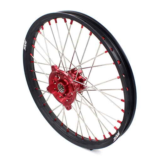 KKE 1.6*21/2.15*18 Fit HONDA XR650L 1993-2021 Dirtbike Enduro Wheels Rims Set Red Nipple