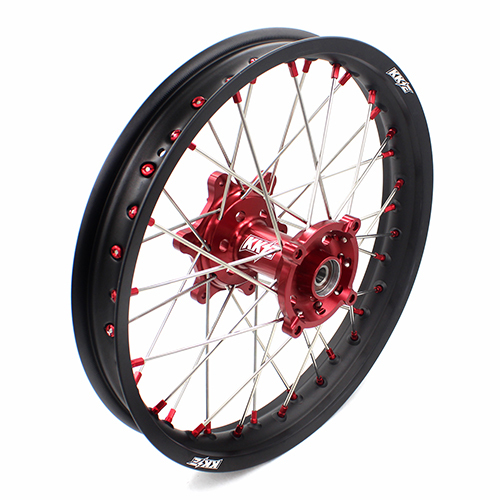 KKE 1.6*21/2.15*18 Fit HONDA XR650L 1993-2021 Dirtbike Enduro Wheels Rims Set Red Nipple