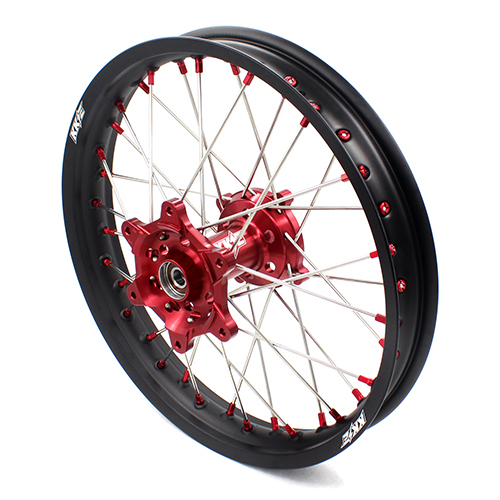 KKE 1.6*21/2.15*18 Fit HONDA XR650L 1993-2021 Dirtbike Enduro Wheels Rims Set Red Nipple