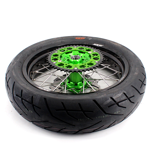 KKE 3.5/4.25 Supermoto CST Tire Wheels Set Fit KAWASAKI KX250F KX450F 2006-2018 Green 320MM Disc