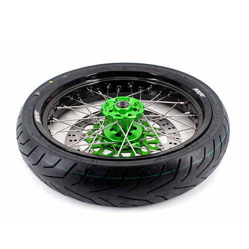 KKE 3.5/4.25 Supermoto CST Tire Wheels Set Fit KAWASAKI KX250F KX450F 2006-2018 Green 320MM Disc