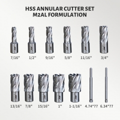 M2AL HSS Annular Cutter Set, 3/4 Weldon Shank