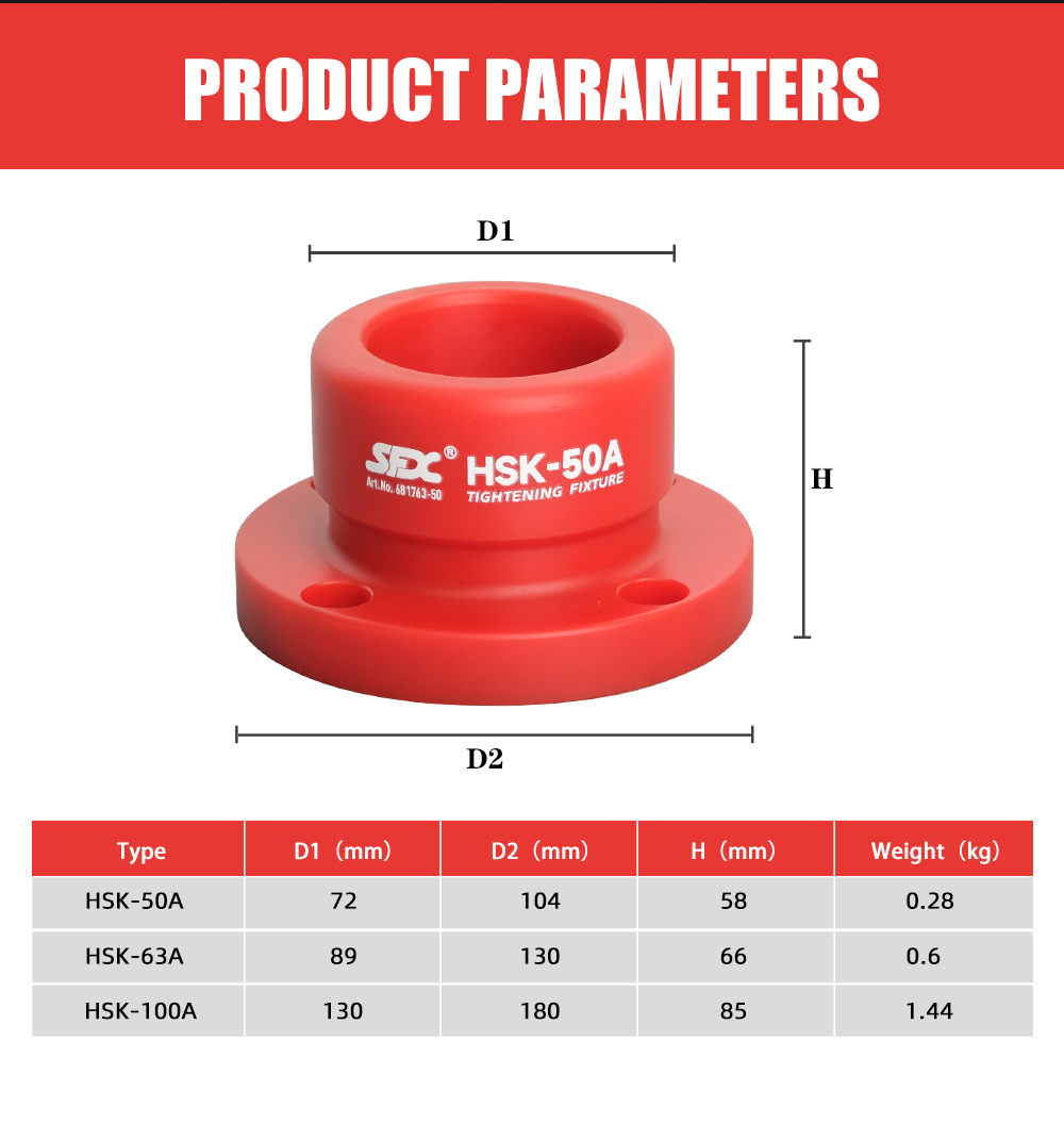 CNC tool holder tightening fixture made of polymer