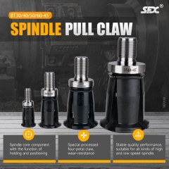 SFX BT30/BT40/BT50/BT60/DIN40/50/60 External Thread CNC Spindle Pull Claw Four-petal Claw for Clamping Tool Holder