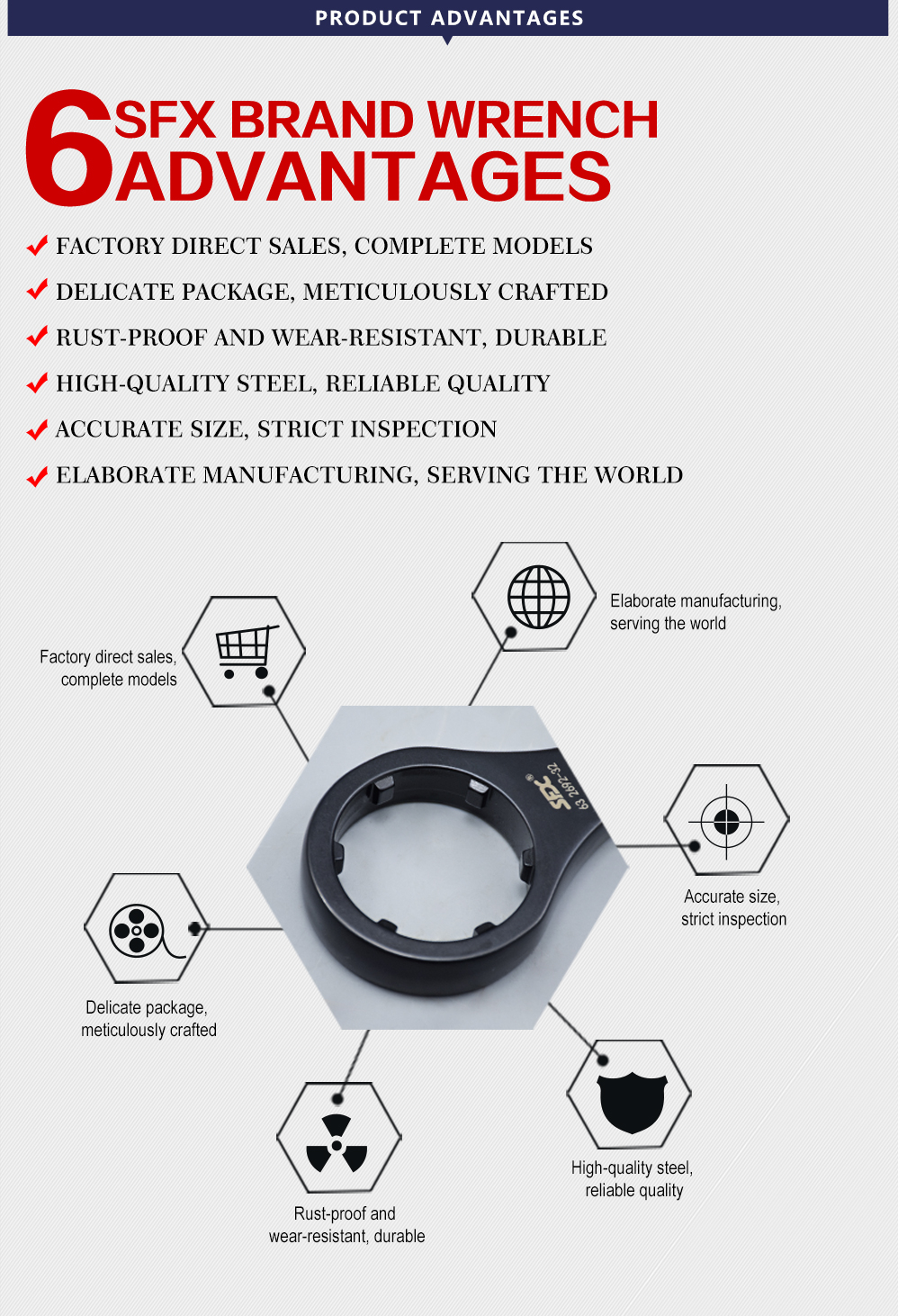 SFX ER16 Integral-type Nut Spanner Wrench For ER16 Nuts