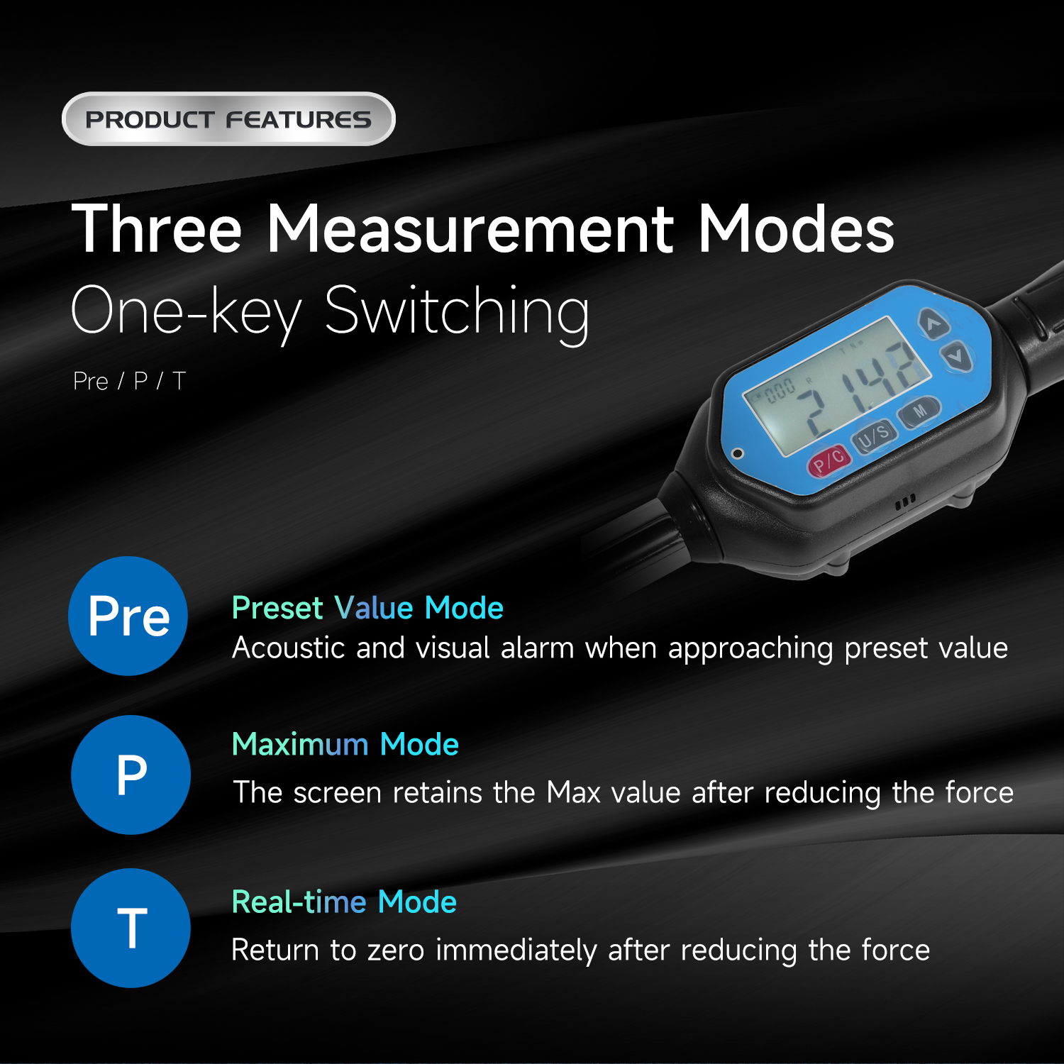 BT30 BT40 BT50 pull studs digital torque wrench