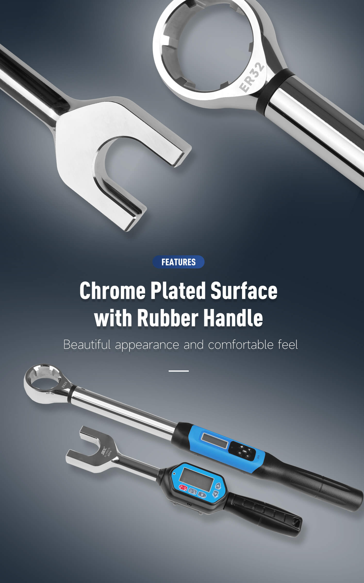 Digital ER Nut Torque Wrenches Used To Tighten And Remove ER16 Nut