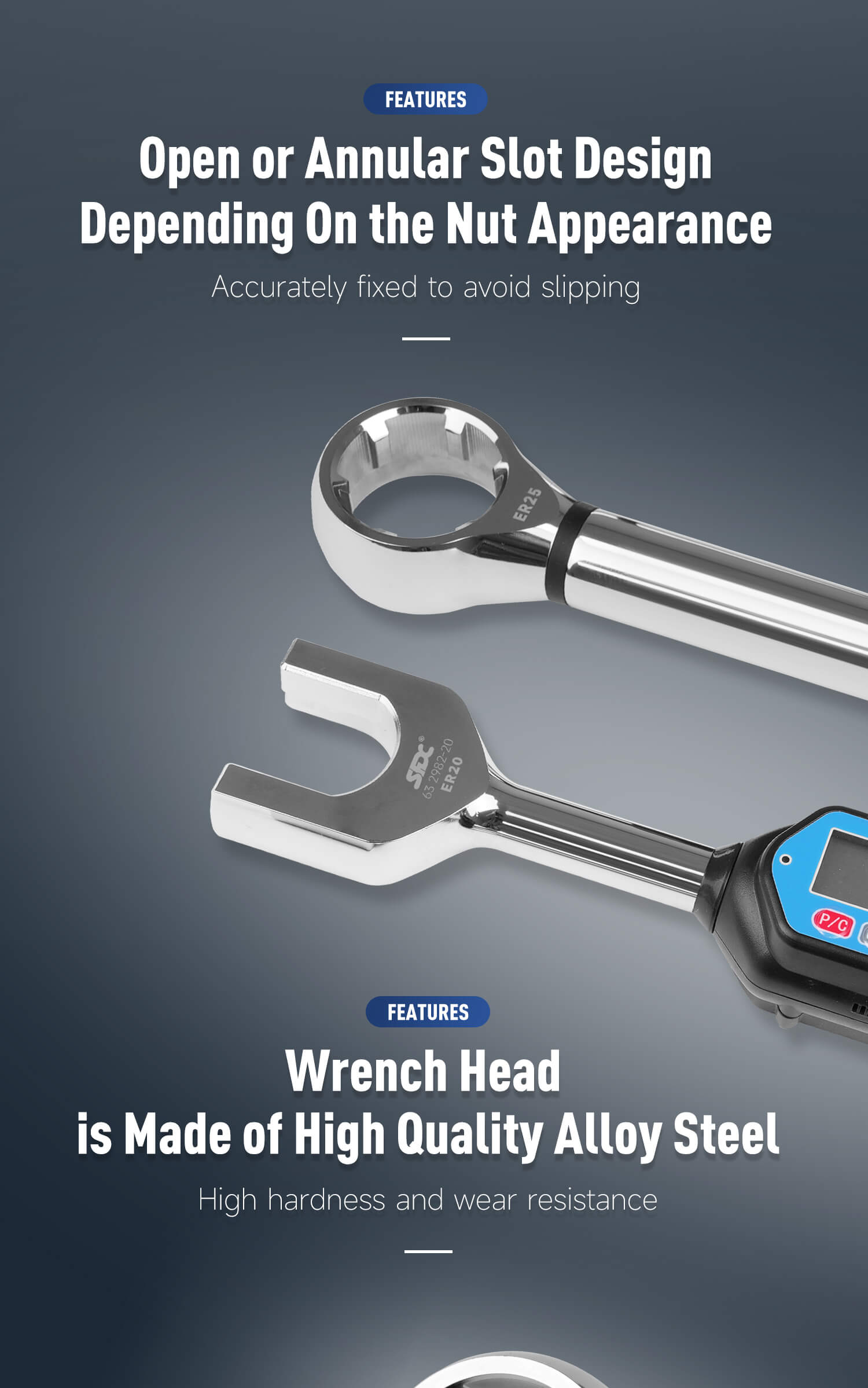 High Precision Digital Torque Wrench Made For Tightening and Removing ER20 Nuts