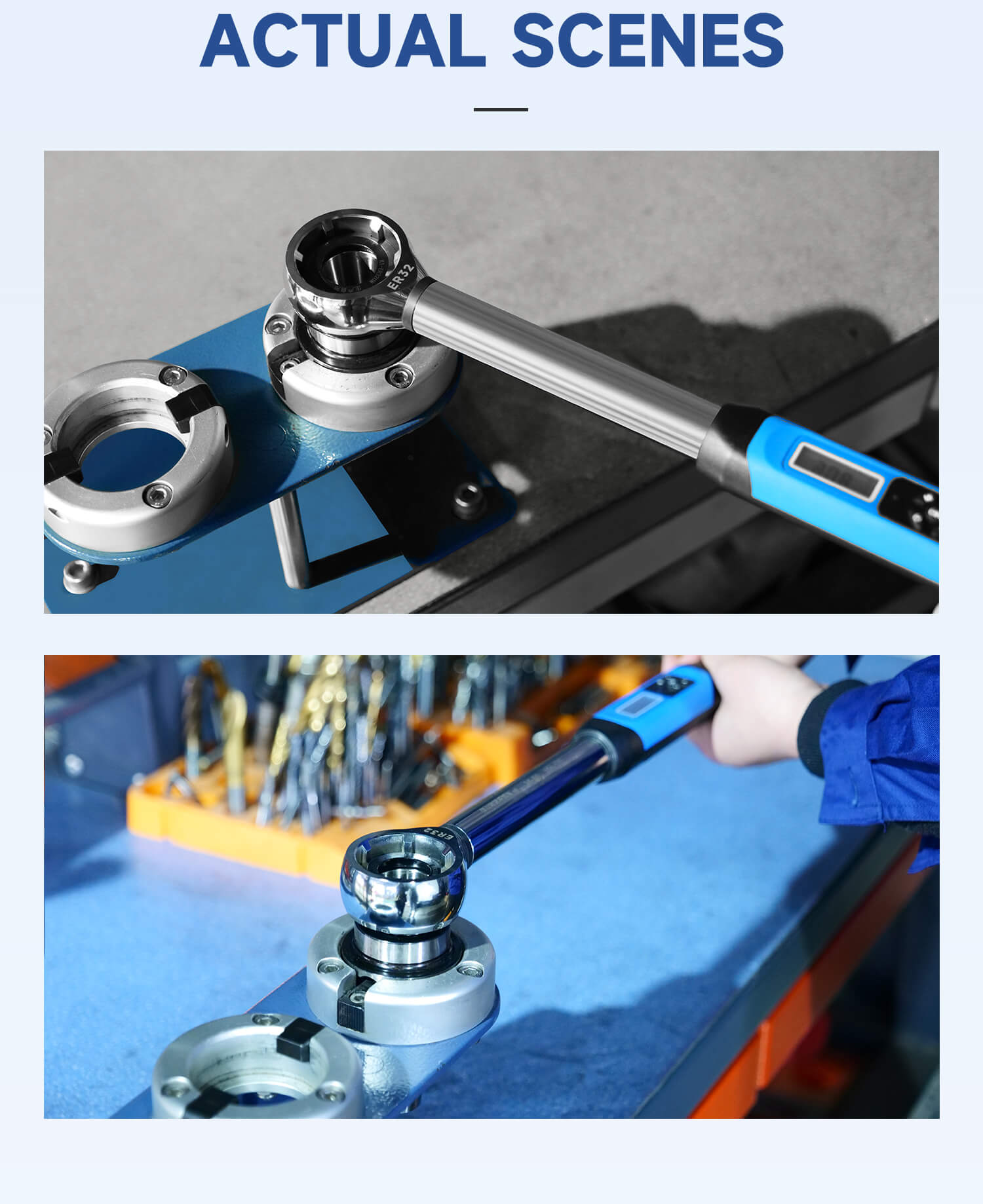 High Precision Electronic Torque Wrenches for ER32 Collet Nut Energy Saving  