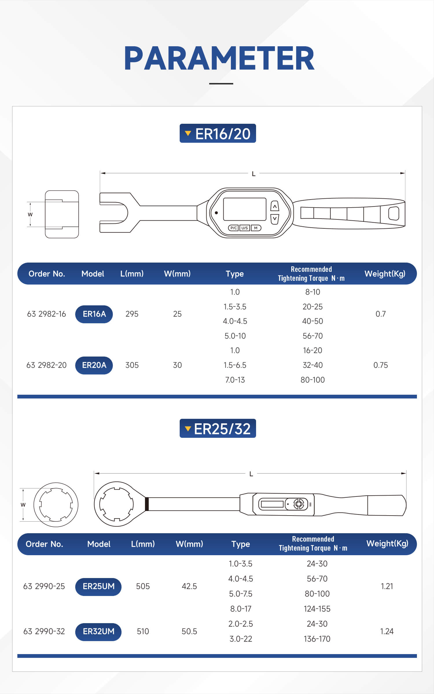 Digital Torque Wrenches for Remove and Install ER16 ER20 ER25 ER32 Collet Nut 