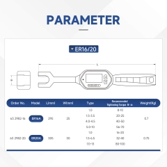 Digital Torque Wrenches For ER Nuts ER16 With High Precision