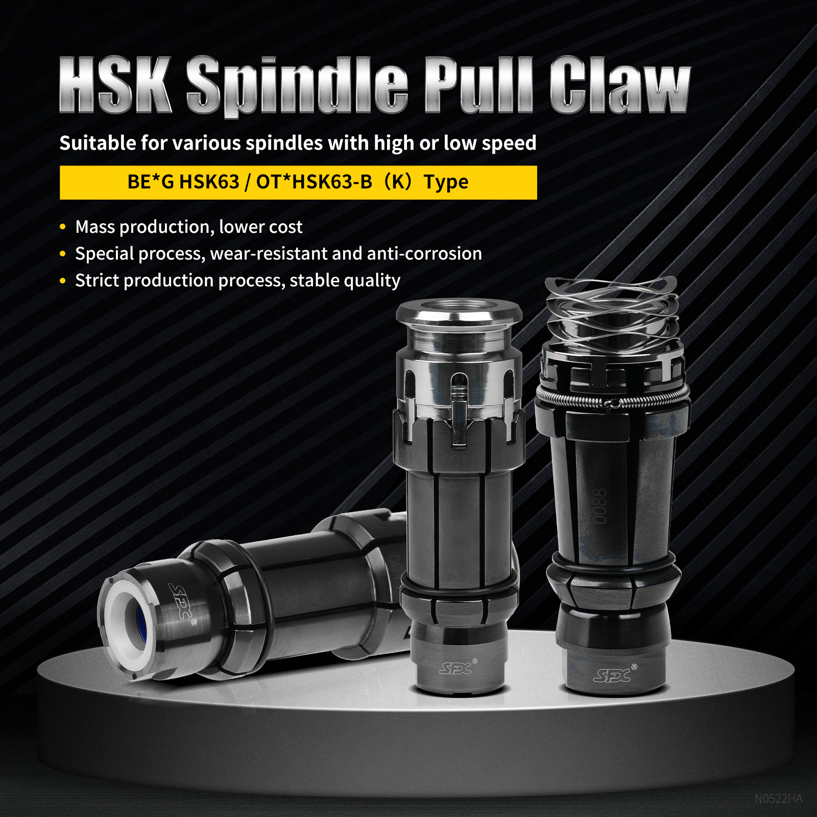 HSK Spindle Pull Claw CNC Spindle Clamping Gripper Fit HSK Spindles