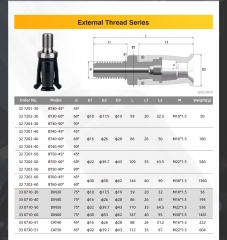SFX BT30/BT40/BT50/BT60 DIN40/50/60 CAT40 CAT50 External Thread CNC Spindle Pull Claw Four-petal Claw for Clamping Tool Holder