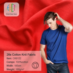 CK8122 Wholesale 100% Cotton Knit Jersey Fabric 160gsm MOQ 25KG as a roll