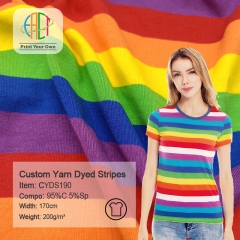 CYDS190 Wholesale 93%C 7%SP Custom Yarn Dyed Stripes 200gsm 170cm/185cm MOQ 25KG as well