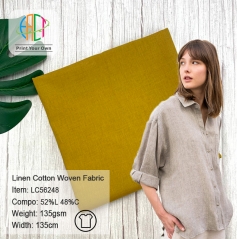 LC56248 Wholesale 52%Linen 48%Cotton Woven Fabric 135gsm MOQ 50m