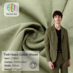 CT8805 Heavy Cotton Twill Woven Fabric 273gsm MOQ 100m