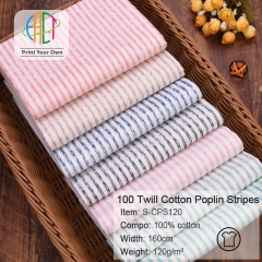 S-CPS120 Twill 100% Cotton Poplin Fabric Stripes Printed,120gsm,160cm MOQ=50m
