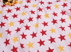S-CP1223 Twill 100% Cotton Poplin Fabric Printed Colorful Star,120gsm,160cm,MOQ=50m