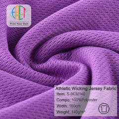 S-BEM140 Wholesale Athletic Wicking Jersey Fabric 100%P 140gsm, MOQ 25kg as a roll