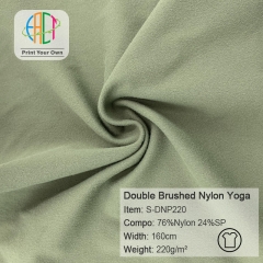 S-DNP220 Wholesale Yoga Clothing Nylon Spandex Fabric 76%N 24%SP, 220gsm 160cm, MOQ 25kg as a roll