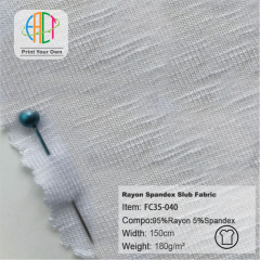 FC35-040 Custom Printed Rayon Spandex Slub Jersey Fabric 95%R 5%SP 180gsm