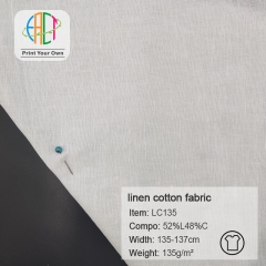 LC135 Wholesale Custom Printed Linen Cotton Fabric 52%Linen 48%Cotton, 135gsm