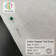 RC3021 Custom Printed Cotton Viscose Dress Fabric 65%R 35%C 130gsm