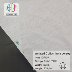 ICF135 Custom Printed Imitation Cotton Lycra Jersey Fabric 95% P 5% SP 135gsm