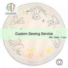 RBN120 Custom Sewing Service For No tassels Beach Towel Round Blanket With Your Own Designs