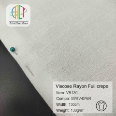 VR130 Custom Printed Viscose Rayon Fuli Crepe Fabric 55%V 45%R 130gsm