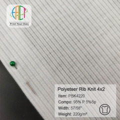 PBK4220 Custom Print Polyester Spandex Rib Knit 4*2 95%P 5%SP 220GSM