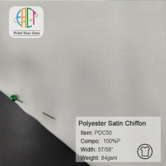 PDC50 Custom Printed Polyester Satin Chiffon Fabric 100% P 84gsm