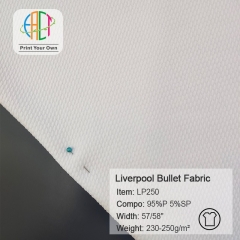 LP250 Custom Printed Liverpool Bullet Fabric 95% Polyester 5%Spandex, 230-250gsm