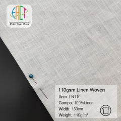 LN110 Custom Printed 17*21s Linen Woven Fabric 100% Linen 110gsm