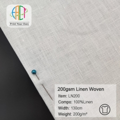 LN200 Custom Printed 9s Linen Woven Fabric 100% Linen 200gsm