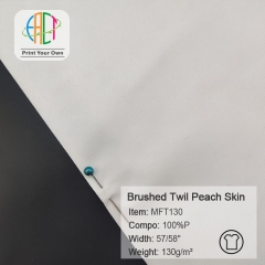 MFT130 Custom Printed Twill Brushed Peach Skin Fabric 100% Polyester 130GSM