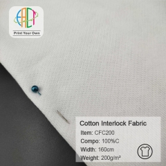 CFC200 Custom Printed Cotton Interlock Fabric 100% C 200gsm