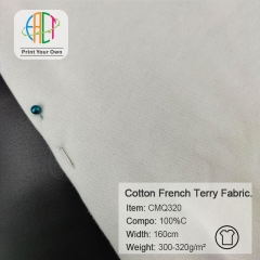 CMQ320 Custom Printed Cotton French Terry 100%C 300-320gsm