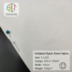 FJL220 Custom Printed Imitated Nylon Swim Fabric NO MOQ 90%Polyester 10%Spandex, 220gsm