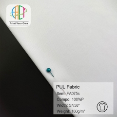 FA075S Custom Printed  Laminated PUL fabric, CPSC certificated, NO MOQ, 160gsm, 100% Polyester