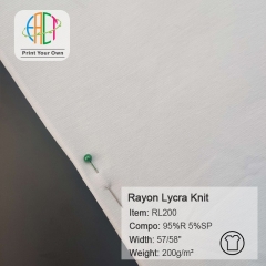 RL200 Custom Printed Rayon/Viscose Lycra Jersey Fabric, 95%Rayon 5%Spandex,190-200gsm